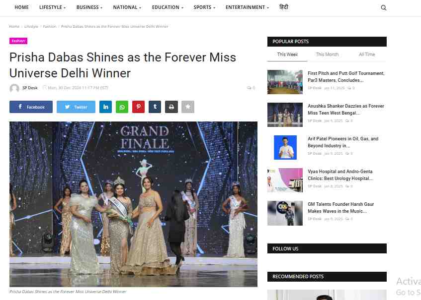 Forever Miss Universe 2024 Delhi Winner | Prisha Dabas